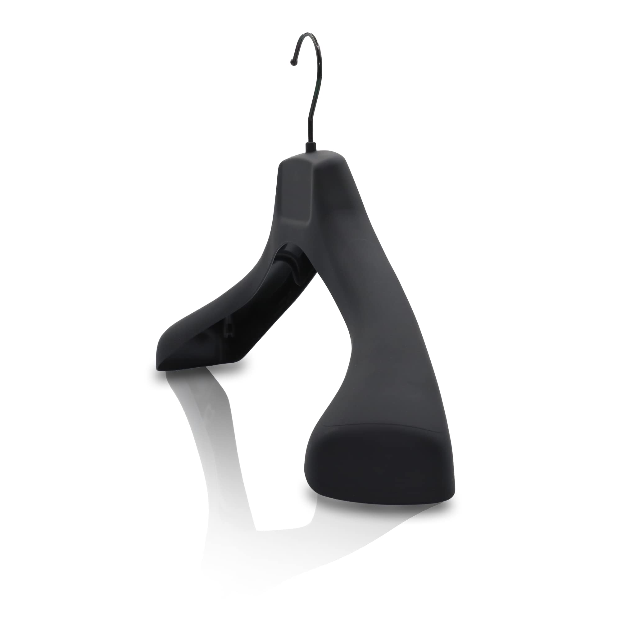 Kiroplast 6 Grucce Gommate Nero Appendini Capospalla Spalla Larga Opache Antiscivolo Stampelle Ometti Cappotti Giacche 42cm