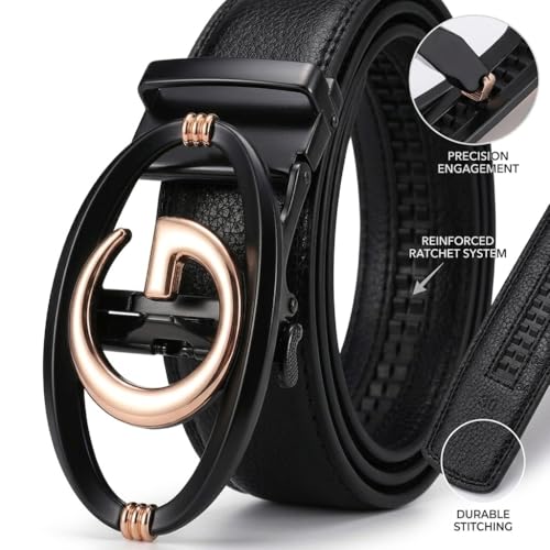 Image of WildHorn Men's Genuine Leather Belt for Men| Premium Auto-Lock Buckle | Adjustable up to 48 inch | Formal & Casual Wear | Micro-Adjust Fit | Stylish Gift Box Included