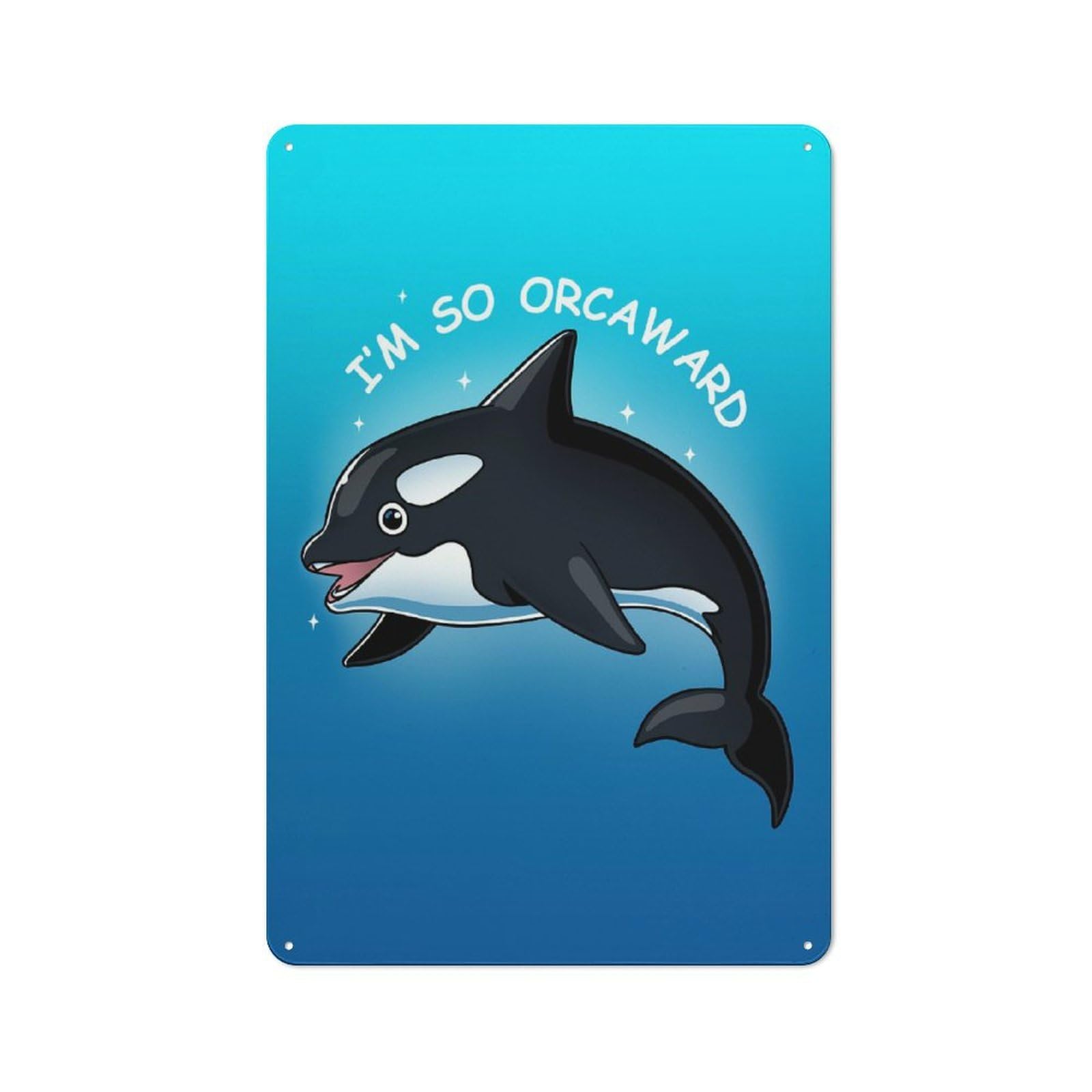 Junmoney Awkward Killer Whale Vintage Tin Sign 30X20cm Featuring For Workshop Wall, Gift For Metal Sign Collectors During The Christmas Season