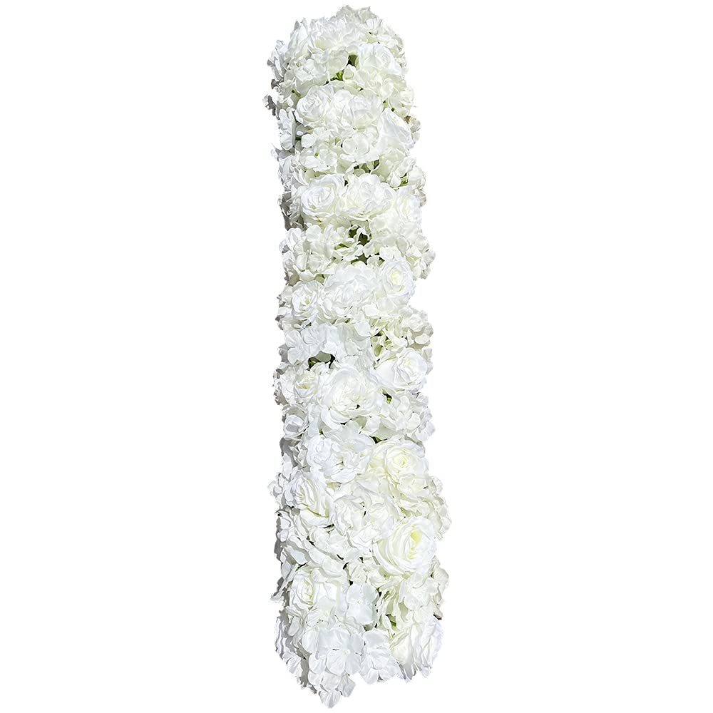 Reinem Weiß edel Kunstblumen Mittelstücke Künstliche Seidenblumen Reihe Romantische Rose Panel Hochzeitsbogen Blumen Deko DIY Hochzeitsfeier Dahlie (Glück) Rose (Liebe) Hortensie (Hoffnung)