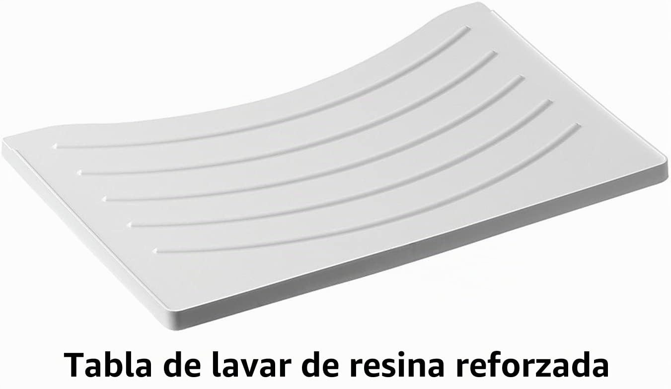 Negrari 9002KAM Lavadero con Mueble de Exterior/Interior, Resina PVC 2 Puertas 60 x 50 x 85 cm, Cloruro de polivinilo Plástico, Color Blanco, M, 12000 Unidades