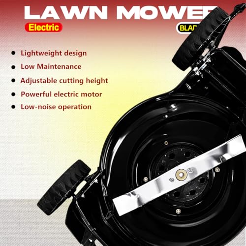 Image of RBD 16-Inch Electric Lawn Mower - High Power Corded Grass Cutter with 50L Collection Box, Steel Deck & Adjustable Cutting Height - Low Maintenance, Lightweight Push Mower for Home Garden & Landscaping
