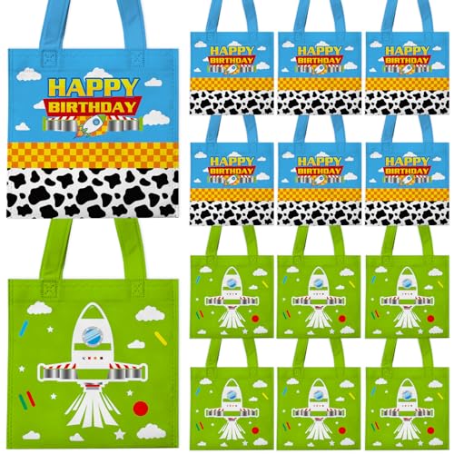 WPDISCZ 20Pcs Cartoon Story Goodie Bags Non Woven Mini Cartoon Bags for Snacks Party Bags for Birthday Party Decorations Supplies