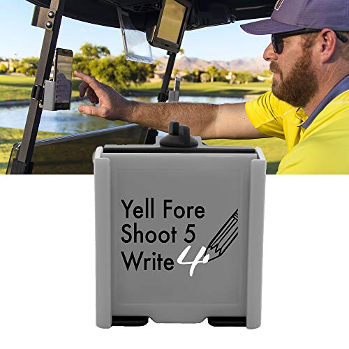 Image of DESERT FOX GOLF Phone Caddy - Funny Quotes Golf Cart Phone Holder with Secure Strap for Hands-Free GPS & Golf Apps - Gifts for Men & Women