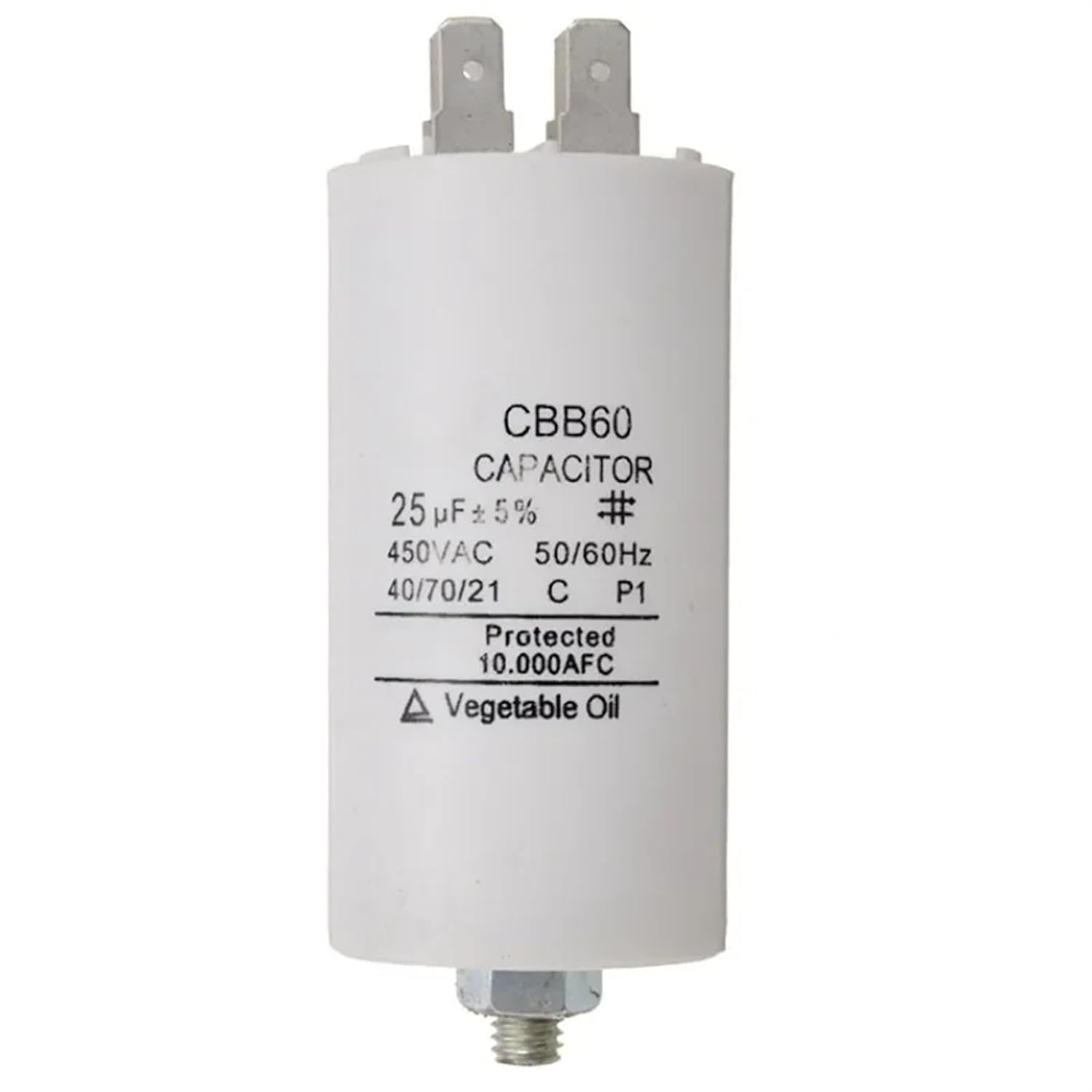 Universal 25uf Capacitor CBB60 Motor Run Capacitors Water Pump Starting Capasitor 450V AC Motors