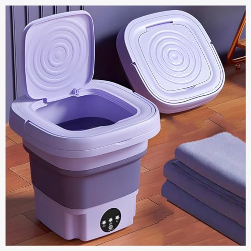 Minilavadoras Portatiles Washing Machine 8L con Secador Giratorio,Pantalla TáCtil ， Lavadoras para,el Hogar,Viajes,Ropa Interior,Purple