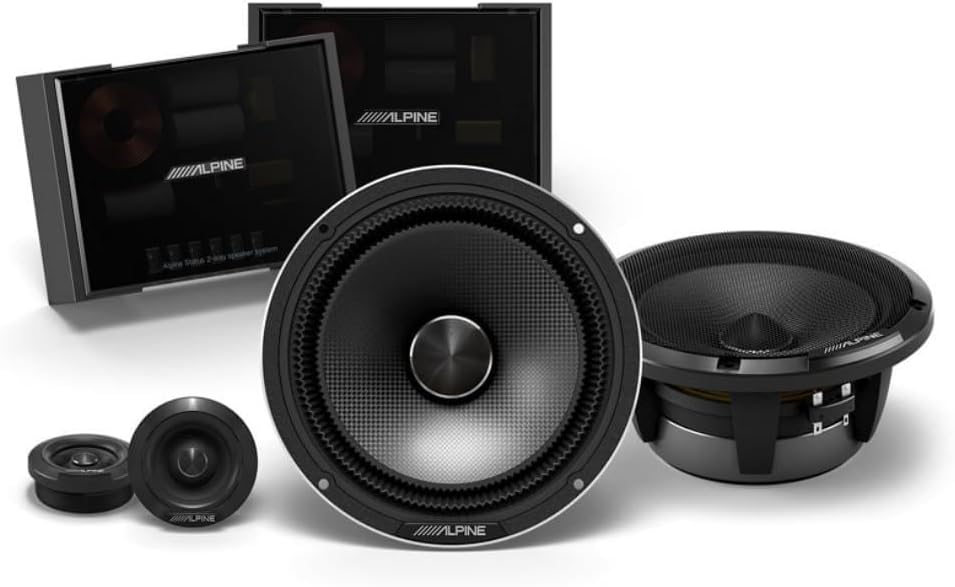 Alpine HDZ-65CS 16,5 cm (6.5”) Alpine Status Slim-Fit Komponent Hoparlör, Hi-Res Audio, 100W RMS / 300W Peak, Carbon Membran, OEM Uyumlu