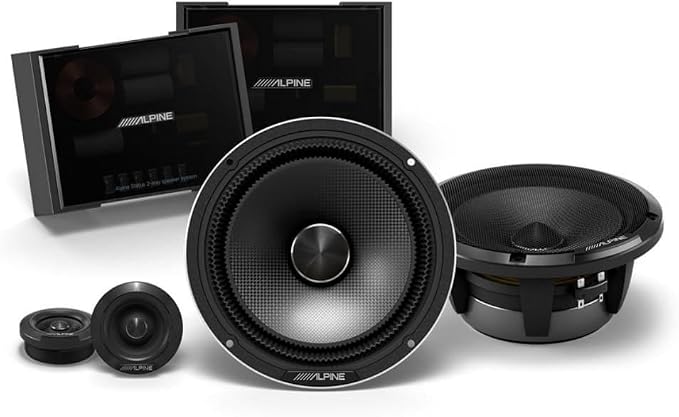 Alpine HDZ-65CS 16,5 cm (6.5”) Alpine Status Slim-Fit Komponent, Hi-Res Audio, 100W RMS/300W Peak, Carbon Membran
