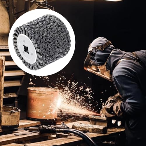 Image of Metal Brush for Rust Removal, Twisted Carbon Steel Wire Wheel, Wire Stripper Twister Tool for Drill, 3 /4 Quad Keyway