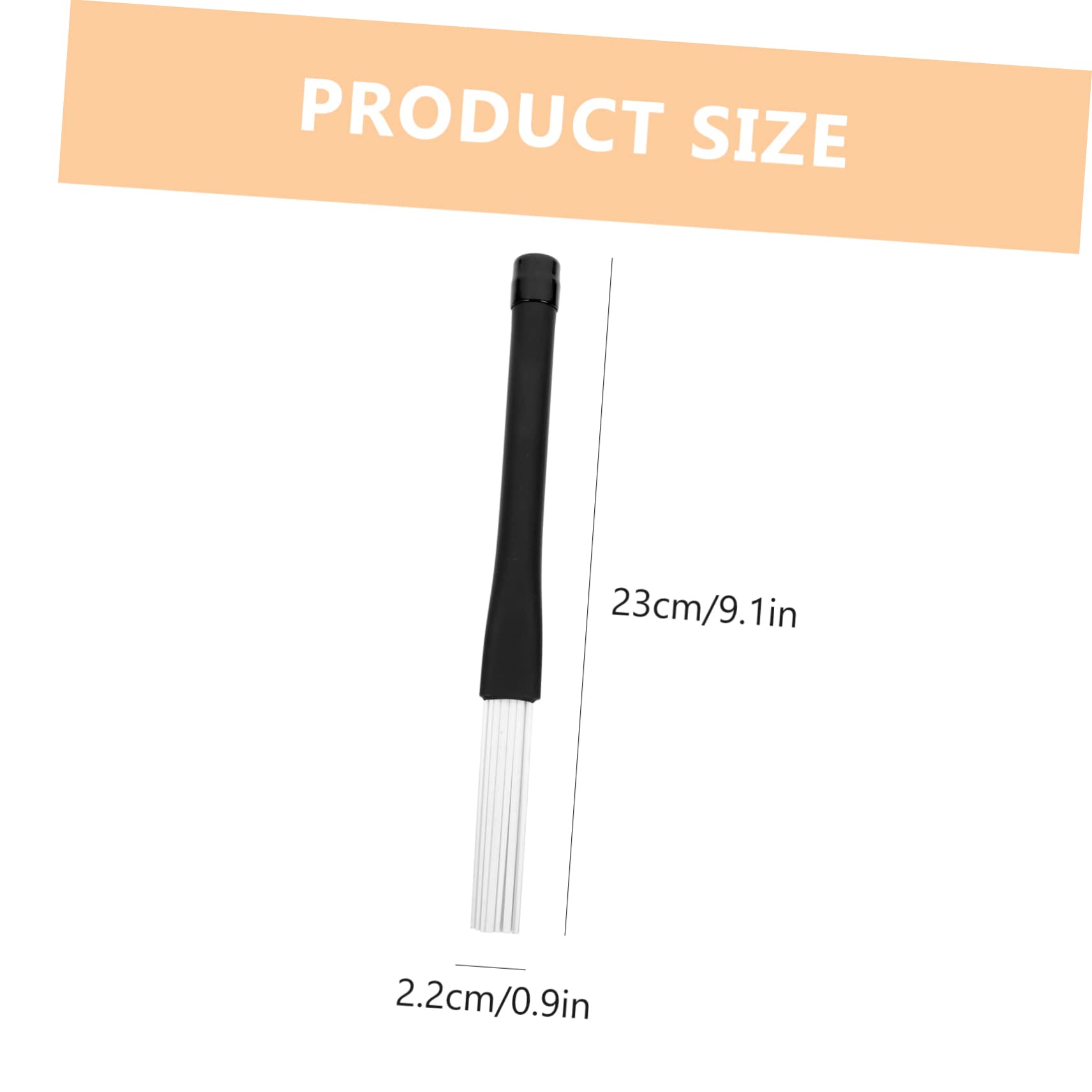 GOOHOCHY Nylon Wire Brush Drum Stick Drum Brush Set with Plastic Handle Carrying Bag