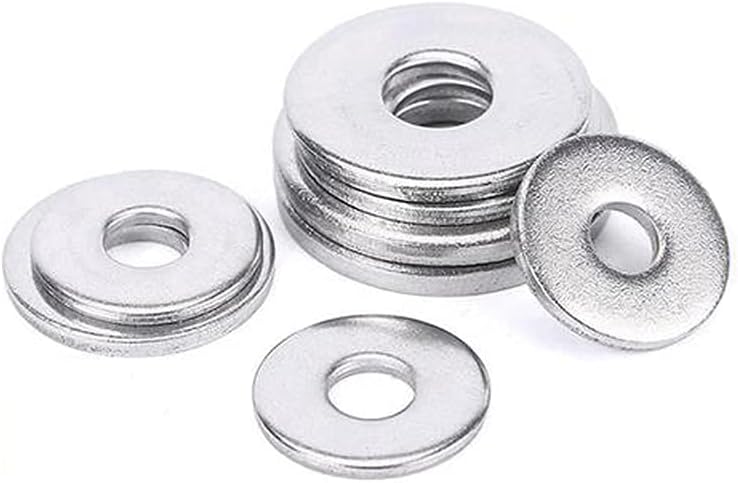 binifiMux 100pcs M5 x 15mm x 1.2mm Large Flat Washers, 304 Stainless Steel, Plain Finish