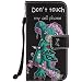 Produktbild Nancen Compatible with Handyhülle Galaxy Grand Prime SM-G530 G531F Hülle/Handyhülle, Painted Persönlichkeit PU Leder Tasche Schutzhülle Case [Don't Touch My Cell Phone]