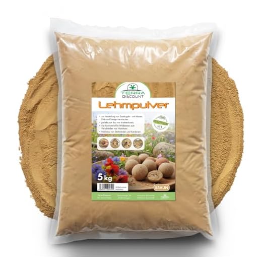 Lehmpulver 5 kg – Natur Lehm für Seedballs, Insektenhotel & DIY Bauprojekte – Feines Tonpulver für Gartenprojekte (Braun)