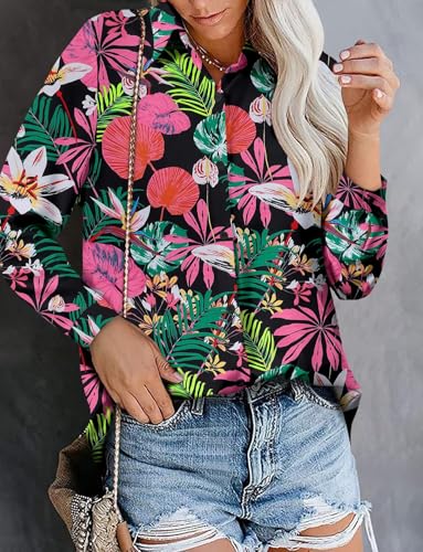 Image of Magritta Women's Shirts Fashion Casual Loose Fit Long Sleeve Button Down Lightweight Collared Blouse Tops