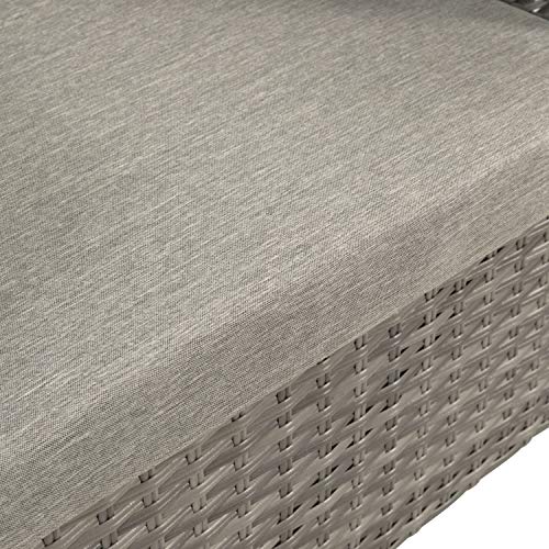 Ribelli Polyrattan Gartensitzbank mit Tisch, 2-Sitzer, für Garten und Terrasse, Gartenbank inkl. Sitzkissen, grau… – Bild 6