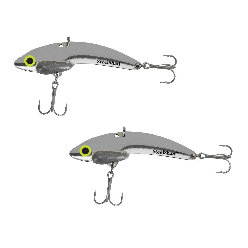 SteelShad Fishing Lure - Mini Series - fishing for bass, perch, crappie, walleye, trout, salmon, striper, hybrids, white bass, blues (Silver)