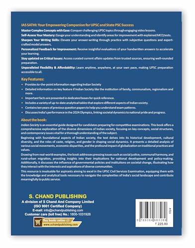 Image of Indian Society For UPSC Civil Services CSE & State PSC Examinations IAS Prelims & Mains 2024 - 2025 | English | Indian Society UPSC Exam Book | up-to-date with 10 Years Previous Question papers