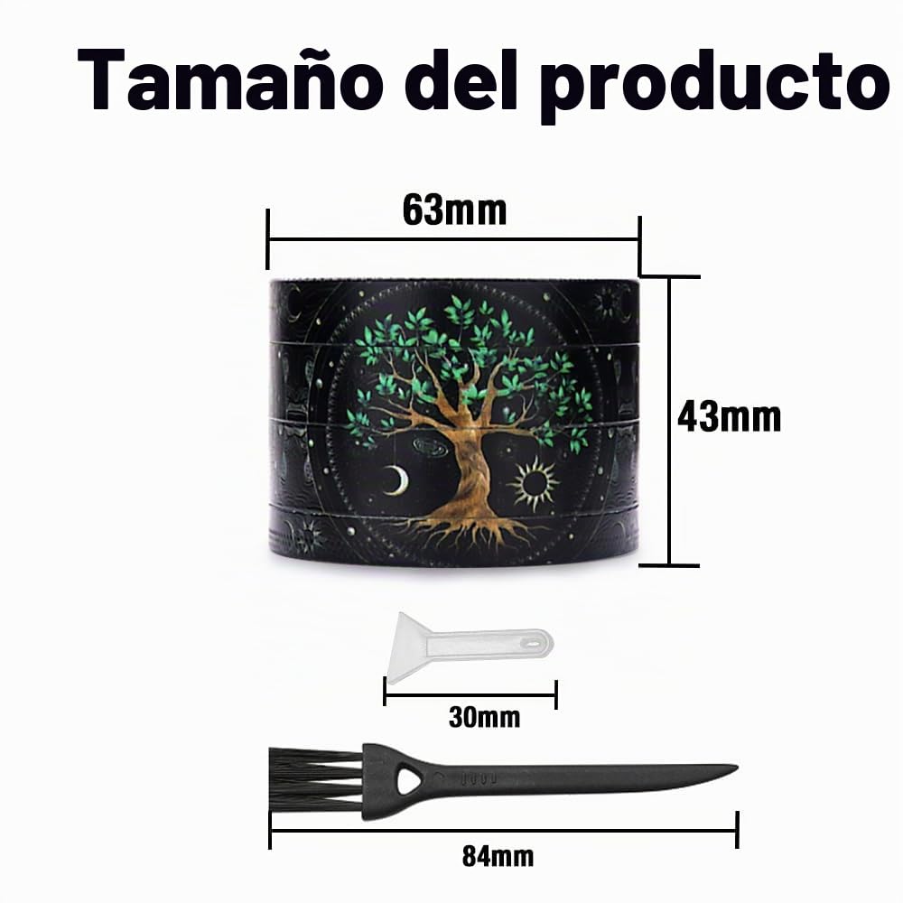 Grande Grinder Especias 63mm(2.5 "), Spespo Metálico Grinder Hierbas y Especias con Rascador Polen (Tree)