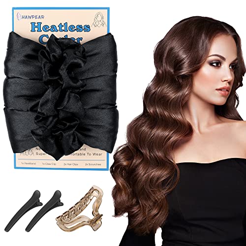 Heatless Hair Curler, Natural Waves Curling Headband For Hair Heatless Curls, Overnight Hair Curlers To Sleep In, Soft Satin & Cotton Heatless Curling Rod Headband For Women (Black) #TOP12