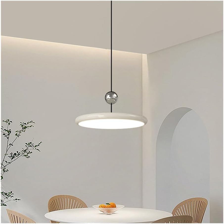 Chandeliers, Modern LED Light Fixture - Hangilight Disc, Stylish Green and Cream, Height Adjustable for Kitchen Island, Dining Room and Bedroom/Green/a