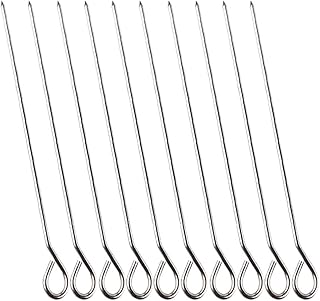 30pcs Stainless Steel Skewers 6 Inch Poultry Turkey Lacers Metal Skewers Barbecue Skewers Meat Skewer Tool Roast Duck Needle Shish Kebab Sticks Bbq Cooking Accessories