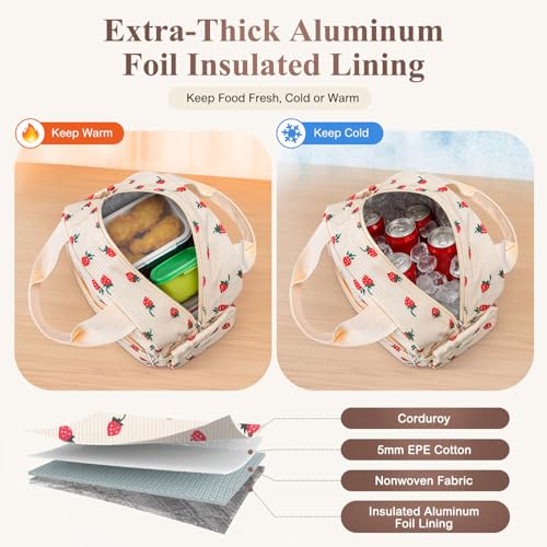 KUBYA Insulated Strawberry Lunch Box