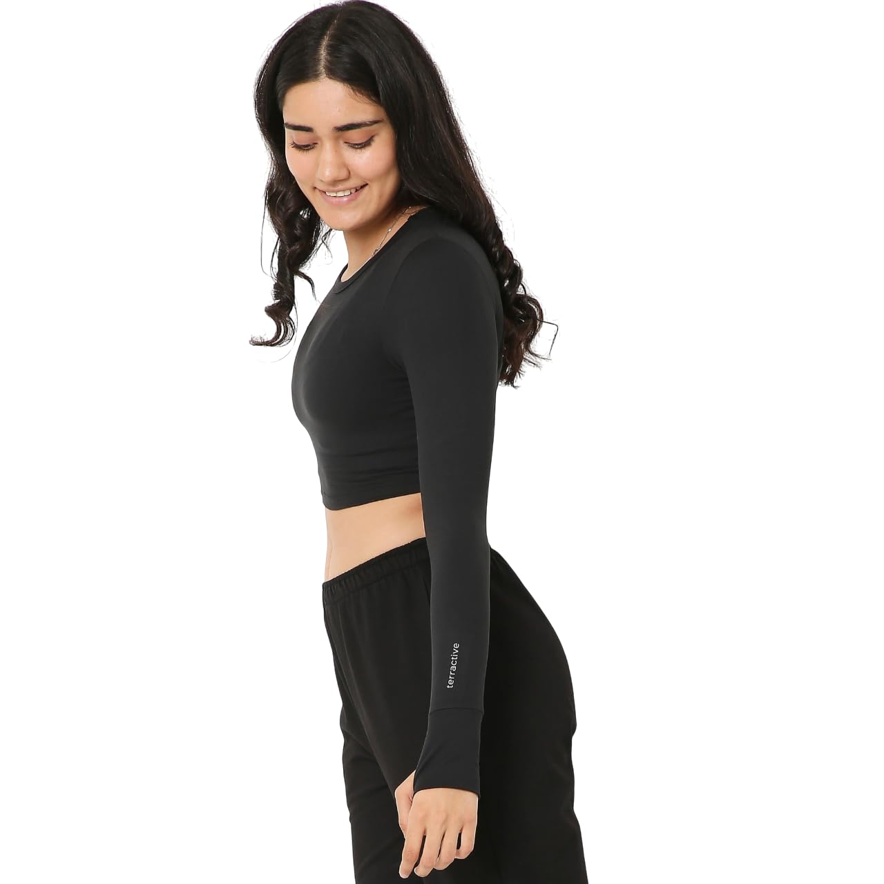 terractive Cuddle Mini Crop Tee for Women | TerraSoft™ Ultra Soft, Sweat-Wicking & Super Stretchy Mini Crop Top | Lightweight Active & Casual Wear-picture-33