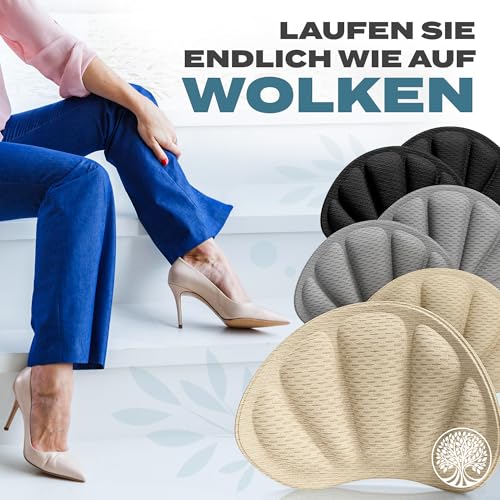 EDELFELD [Das Original] - Unsichtbare Fersenpolster gegen Rutschen & Blasen [3 Paar] -DERMATEST SEHR GUT- Atmungsaktiver Fersenschutz - Schuheinlagen für zu große Schuhe - Hautfreundliche Fersenkissen
