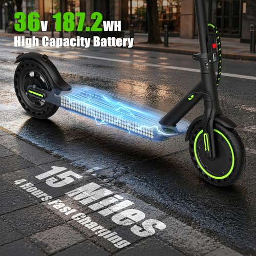 Image of WERHY Electric Scooter Adults, 350W /500W /1000W Powerful Motor, 19 MPH Max Speed, 16 /28 Miles Long Range, 8.5 inch Folding E Scooter with Dual Braking, Smart APP