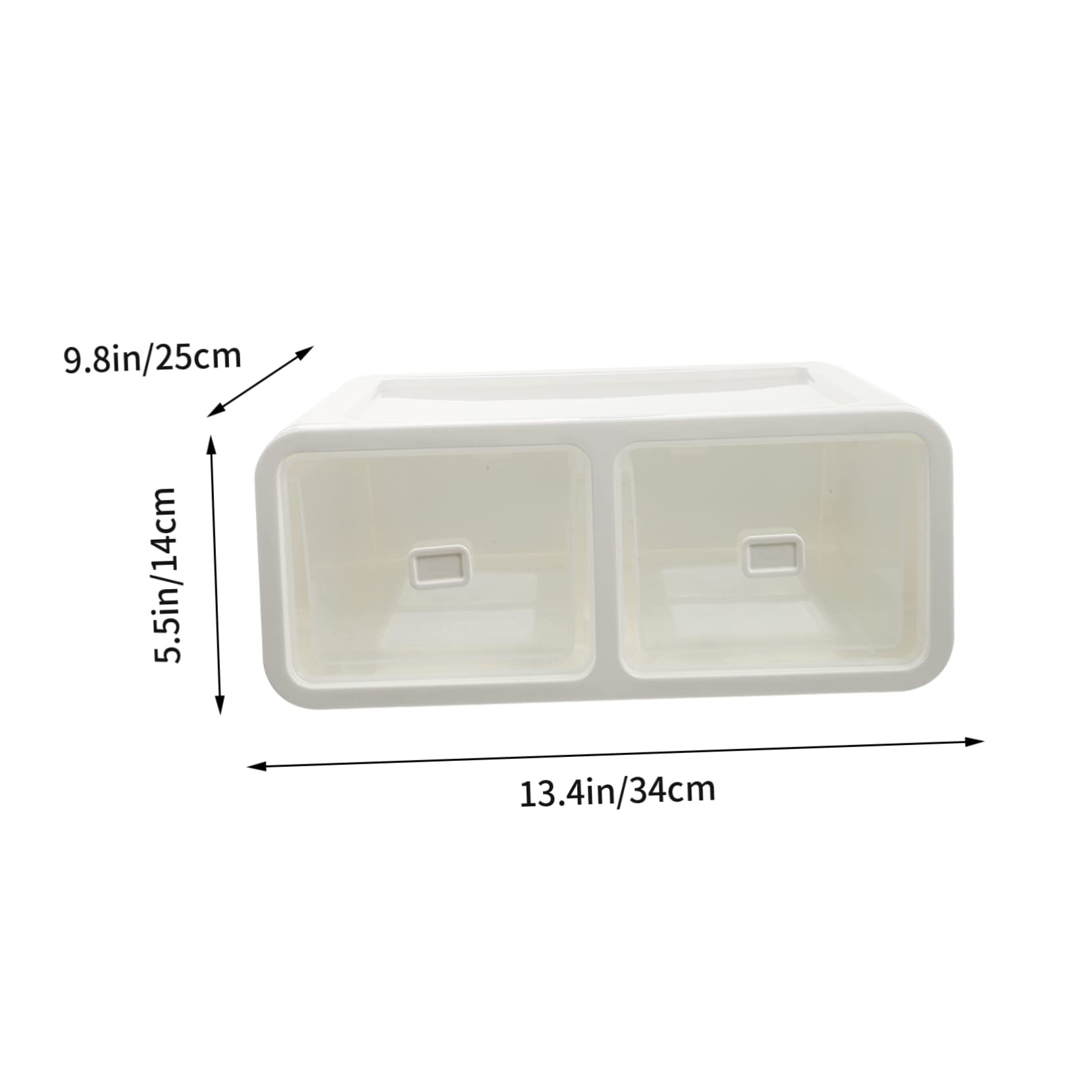 Boîte de Rangement Sous-vêtements Empilable 2 Compartiments en Pp Blanc Résistant Protection Chaussettes et Lingerie pour Placard Maison