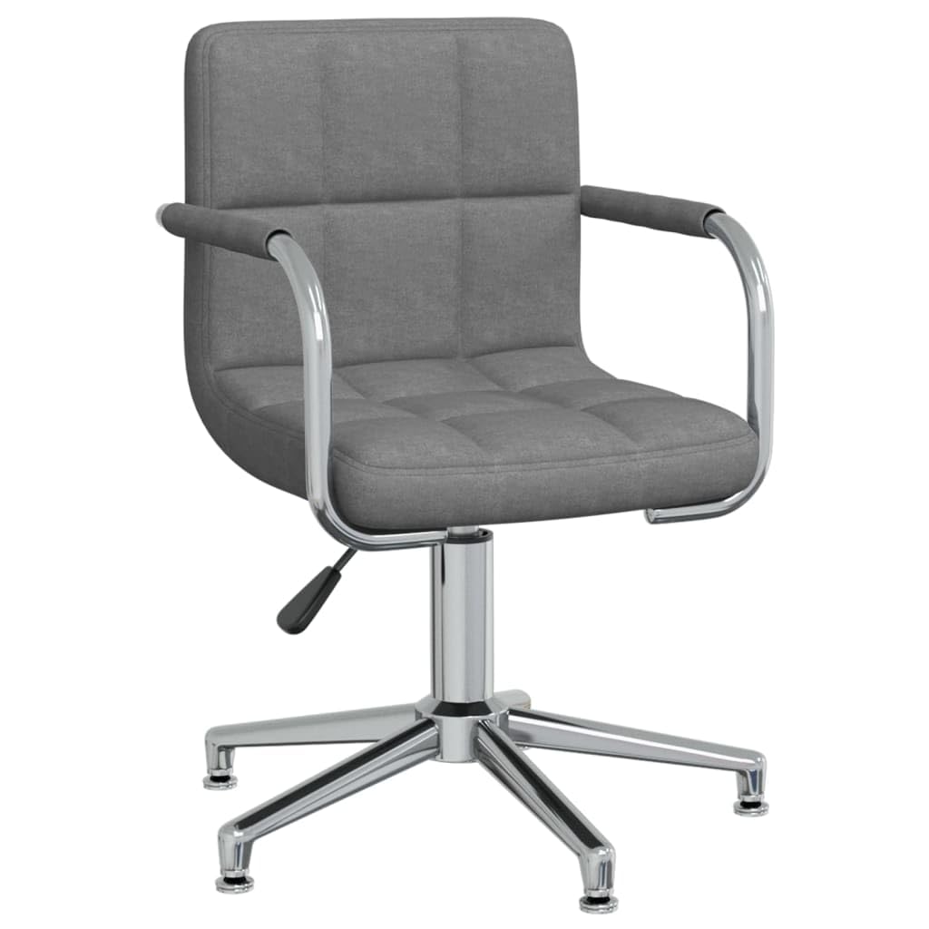 Silla de comedor giratoria gris claro de tela con resorte de gas, acolchada y ergonómica, 48 x 47 x 74,5 – 88,5 cm, moderna silla de cocina para comedor, salón, oficina y sala de espera