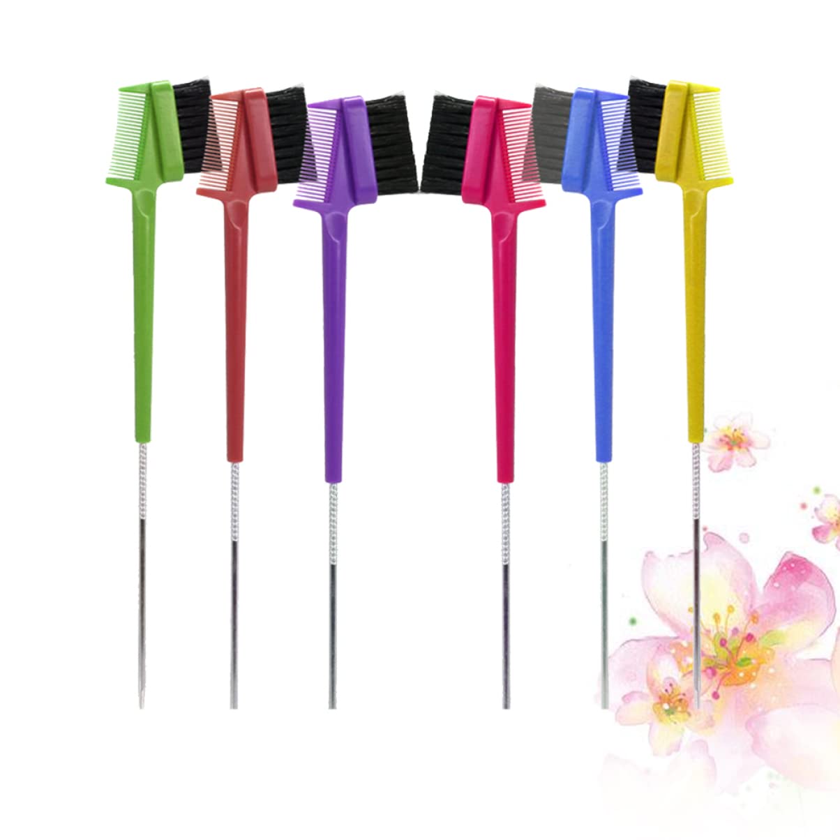FRCOLOR Juego De 3 Pinceles Para Cejas De Doble Cara Para Mujer Kit De Maquillaje Multifuncional Peine De Borde Liso Portátil Y Elegante Para Uso Doméstico 6 Unidades X 3