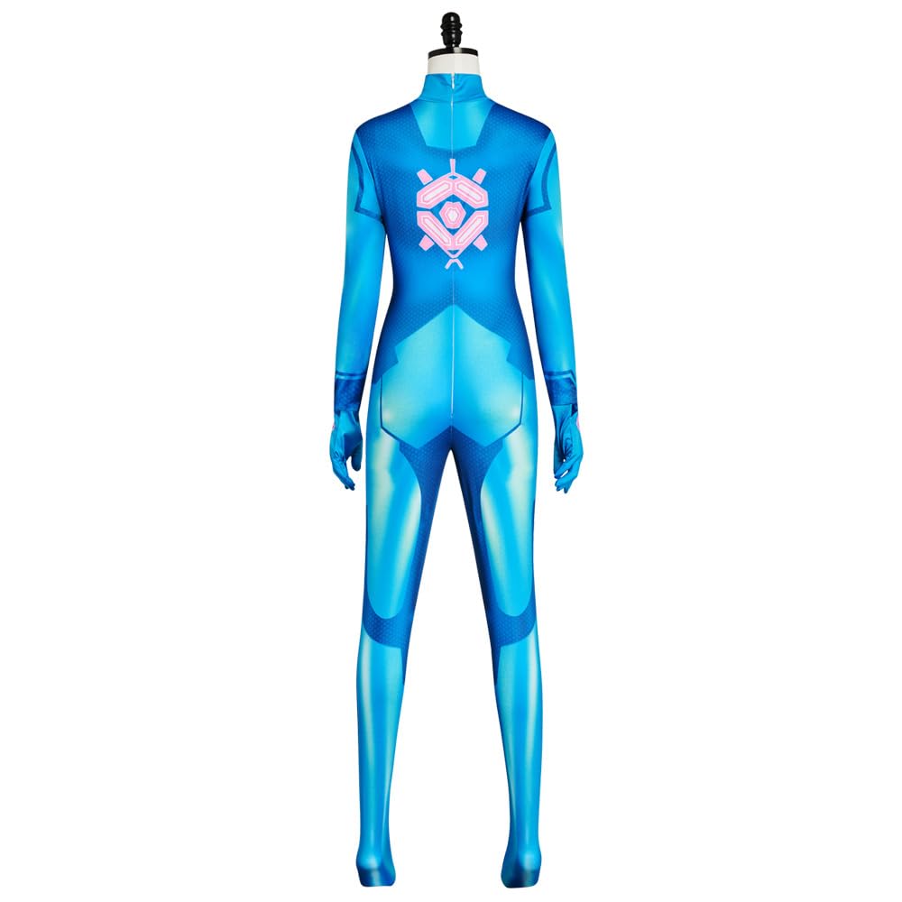 Wondermanqz Women Samus Cosplay Zero Suit Costume Jumpsuit Superhero Zentai Spandex Bodysuit for Halloween Outfits