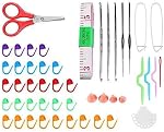 Kit de tricot, 104pcs Aiguilles de tricot circulaires droites en acier inoxydable Crochet Outillage de tissage Accessoires Set