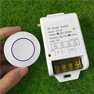 RF Wireless AC 220V Remote Control Switch 30 A Receiver Transmitter 315/433 MHZ Water Pump Lighting Universal Wall Button - (Color: Black, Voltage: 220V, Size: 433mhz)