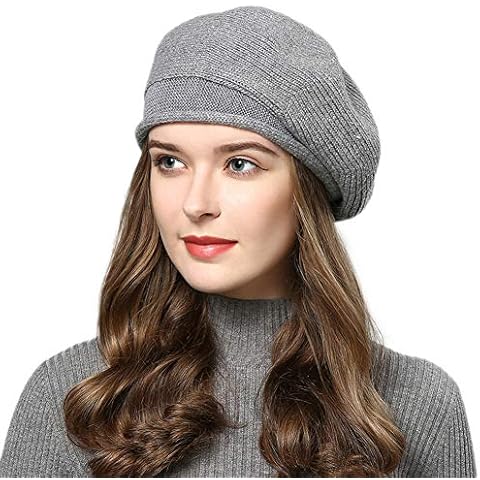 French Style Beret Hats for Women Knit Artist Hats Classic Solid Color Warm Beanie Hat Cover