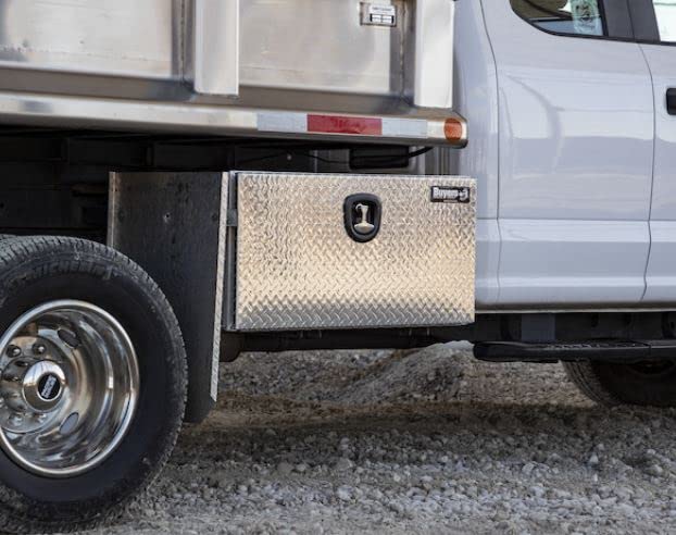 Image of Buyers Products 1706505 Silver Pro Series Aluminum Underbody Truck Box with Diamond Tread Door, 18x18x 36 Inch, Durable Vehicle Tool Box for Storage and Organization