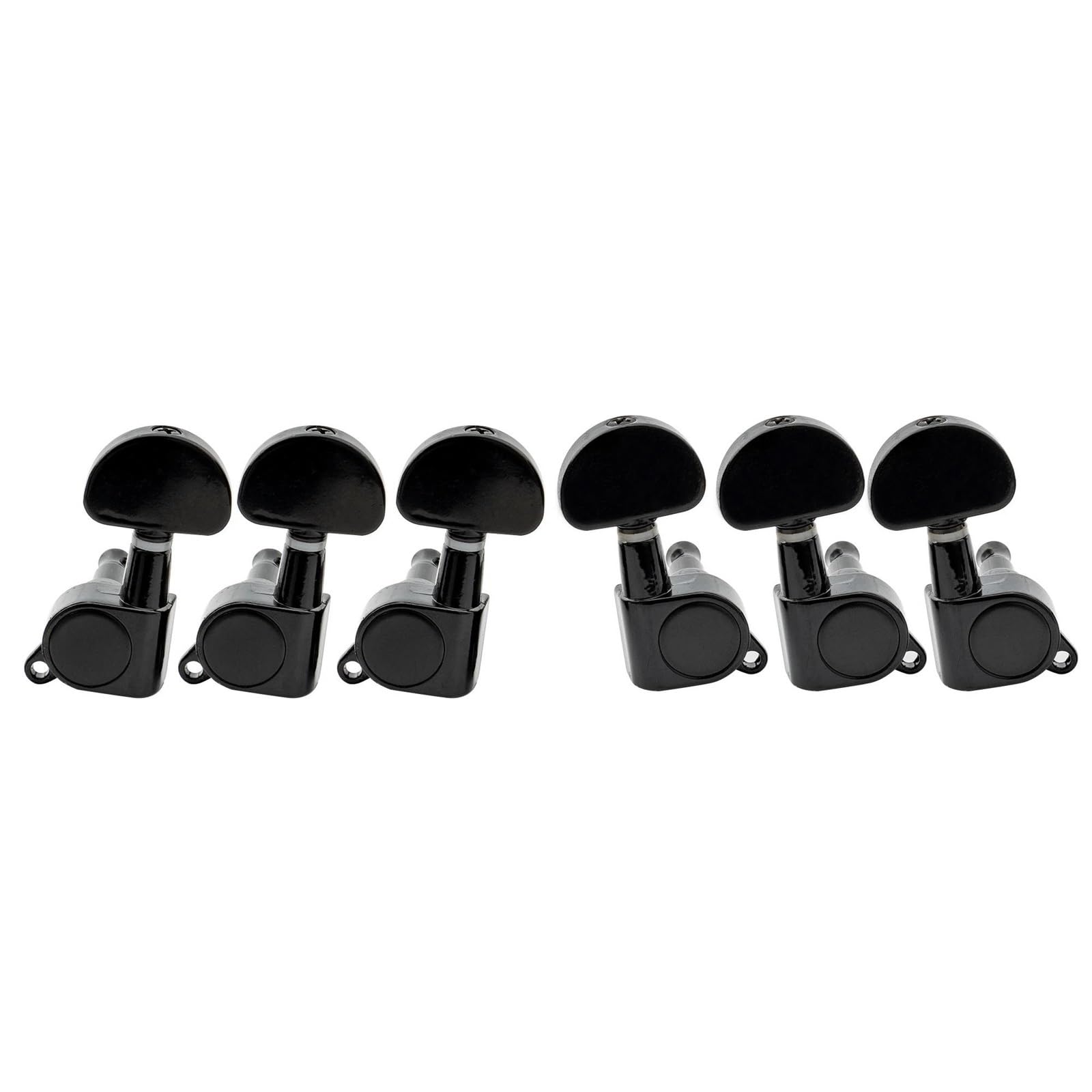 Guitar String Tuning Pegs 3R3L 15:1 Ratio Full Sealed Machine Heads Tuners Tuning Pegs Keys With 45 Degree Screw(Black,Half)