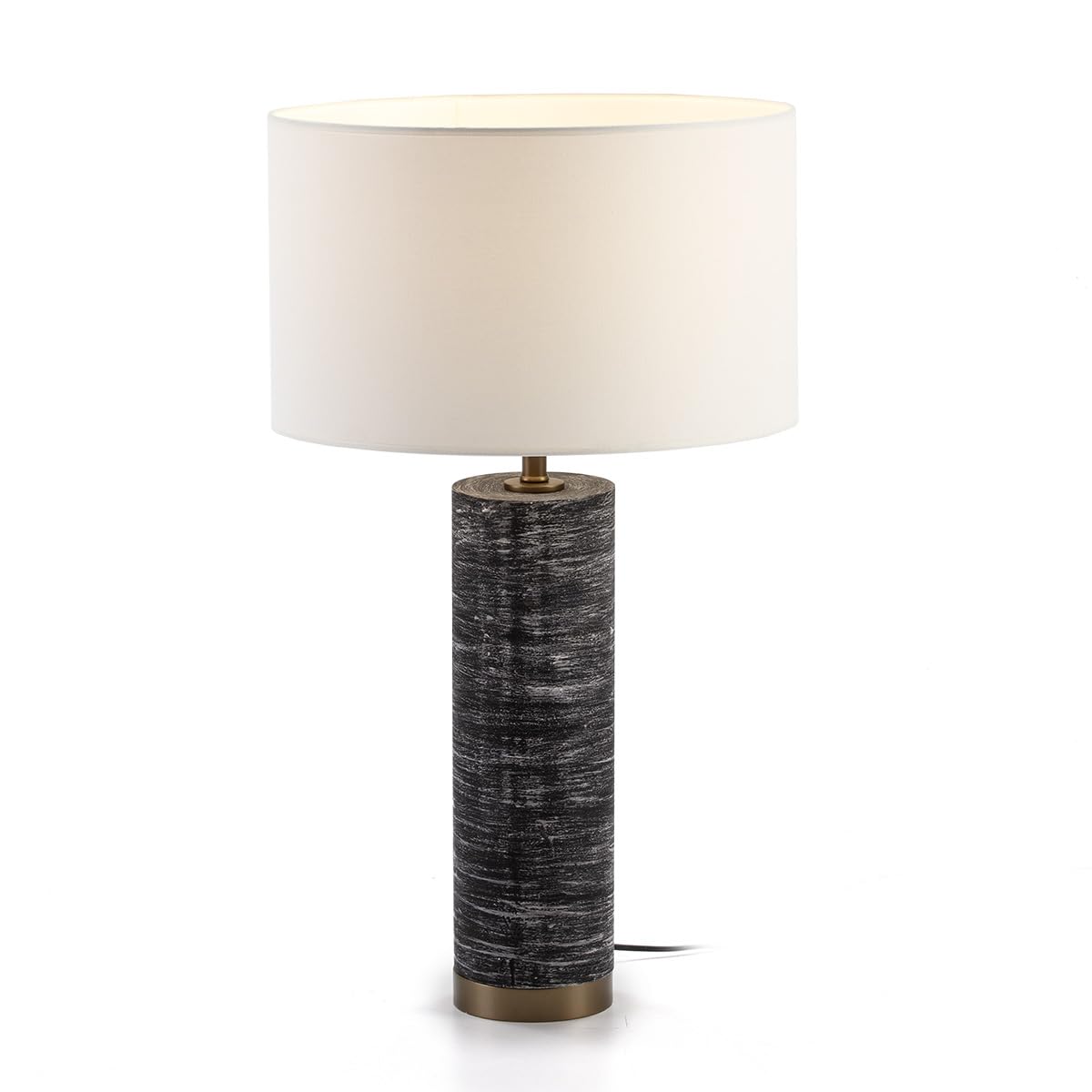 LAMPARA SOBREMESA SIN PANTALLA 13X13X51 METAL GRIS/BLANCO/DORADO