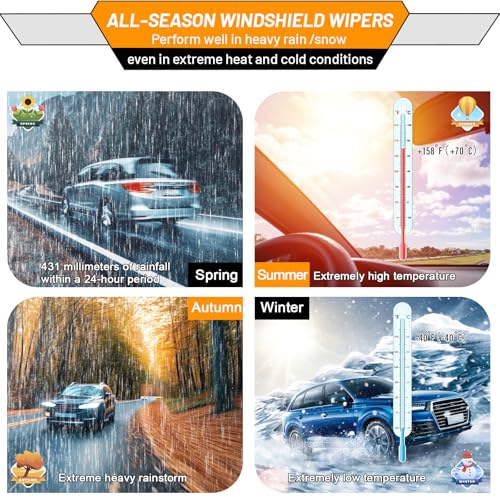 Image of OEM Windshield Wiper Blades Replacement for VW Jetta Passat CC 2011-2023 | Fits Jetta 2011-2023,Volkswagen Passat 2012-2018, CC 2013-2017 ; 24 inch+19 inch, Top Lock 16mm, OE fit, All-Season, Quiet