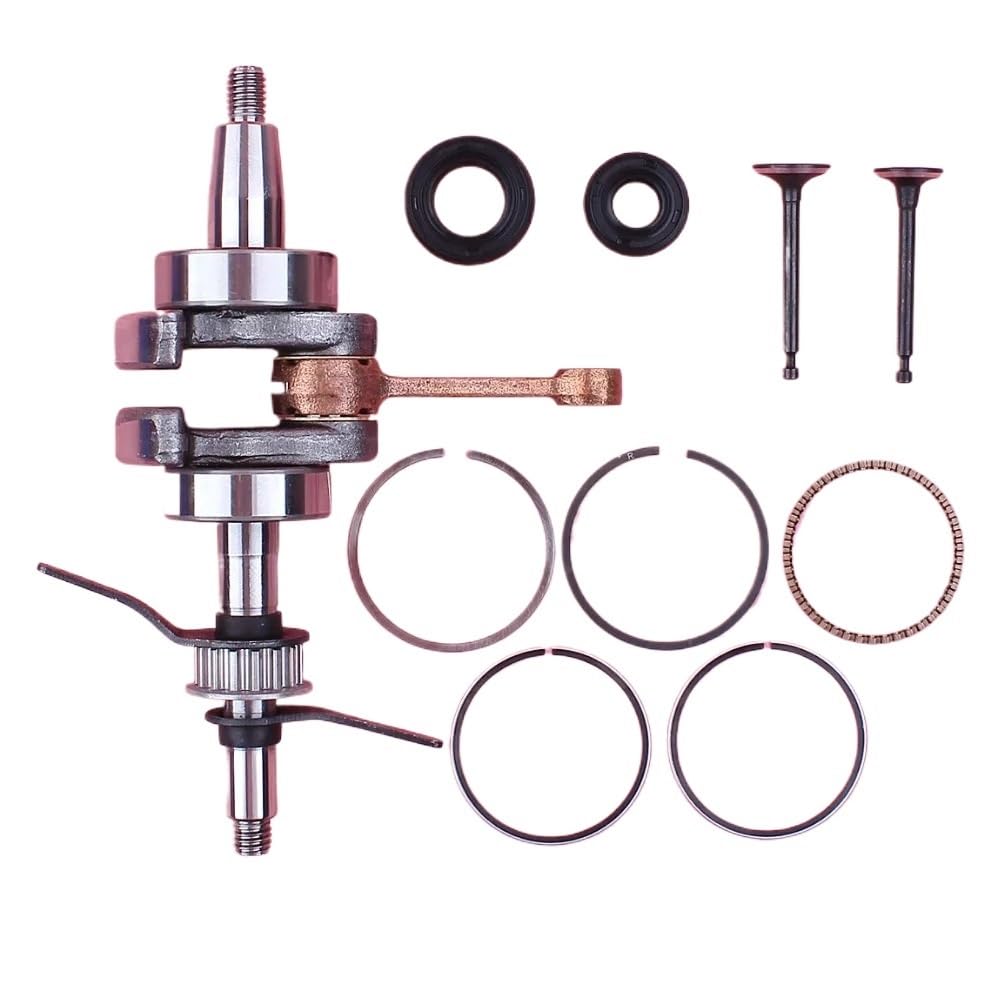 Juego de 10 Anillos de pistón y válvula de Sello de Aceite de cigüeñal for cortacésped GX35 de 35 CC y GX 35, Pieza de Motor pequeño.