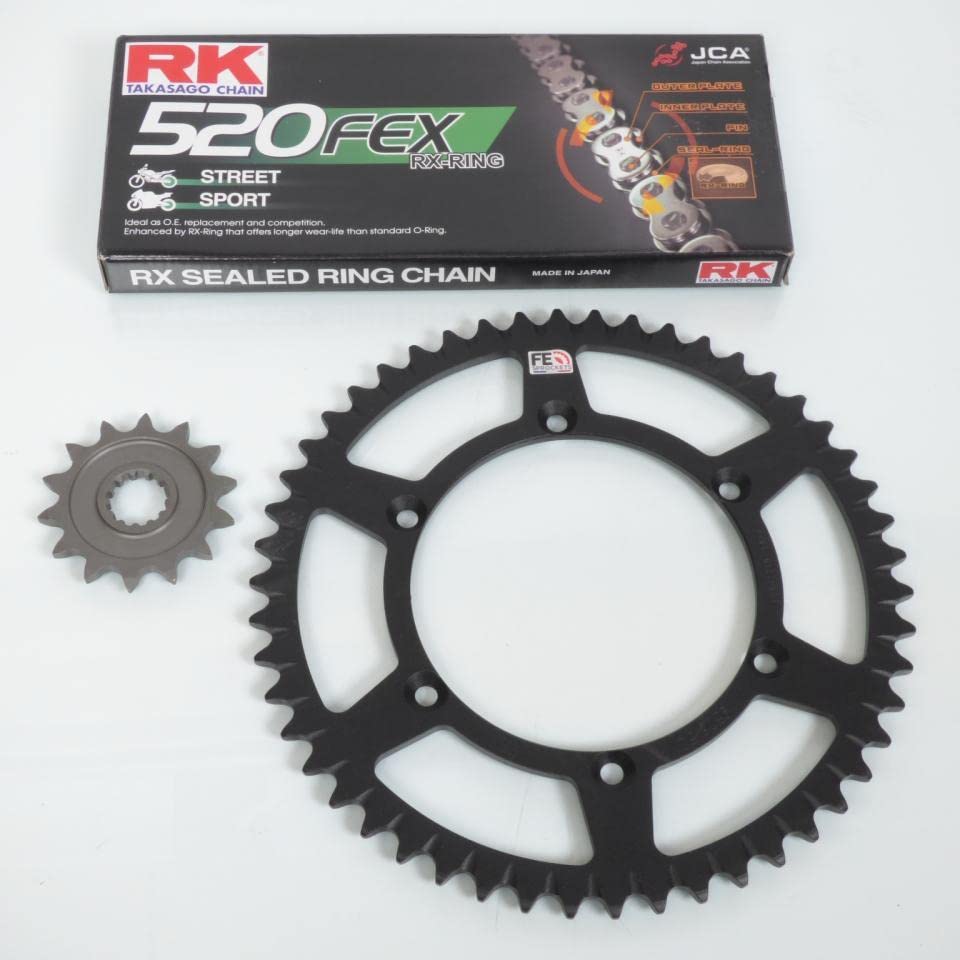 Kit chaîne Kawasaki 450 KLX 14X50 pas 520 transmission moto France Equipement