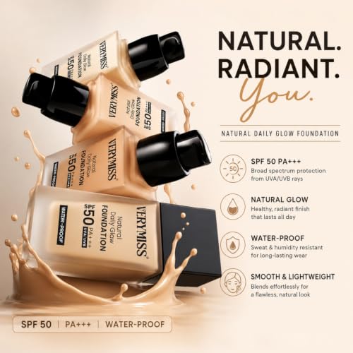Image of Verymiss Daily Glow Liquid Foundation-03 Beige I Smooth Application I Full Coverage Blendable I Normal to Oily Skin I Vegan I Best Foundation for Women I 30ml
