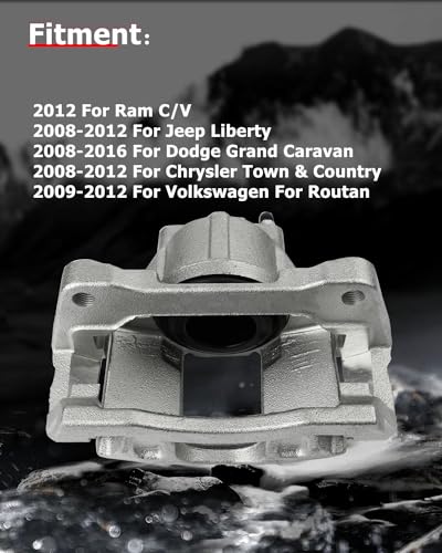 Image of cciyu Front Left & Right Brake Calipers With Bracket 18B5045 18B5044 For Chrysler 2008-2012 For Dodge 2007-2016 For Jeep 2007-2012 For Ram 2012 For Volkswagen 2009-2012 (2PCS)
