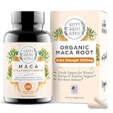 Organic Maca Root Capsules 1200 mg – Libido Booster for Women Fast Acting & Potent | Female Maca Supplement | Energy Pills from Peru | Includes Black Pepper for High Absorption | Vegan, 120 Ct