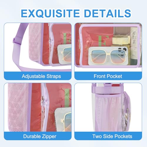 Image of Busiuw Clear Bag for Stadium Events, Stadium Approved 12x12x6 Clear Tote Bag for Sport Fan, Work Concert Travel