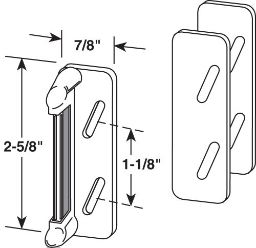 Image of Prime-Line K 5003 Aluminum, Spring-Loaded Screen Door Strike Plate (Single Pack) (Pack of 2)