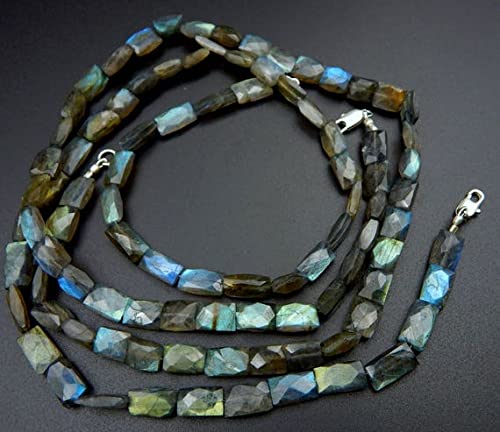 Labradorite facettée perles carrées rectangle 9mm fil de pierre naturelle 19''
