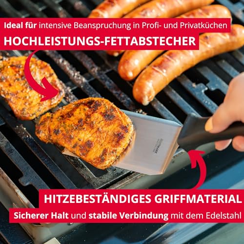 Foto von Westmark Profi-Wender/Grill-Spachtel, Gewinkelt, Starr, Geschlossen, Klingenmaß: 9 x 11,5 cm, Länge: 29 cm, Rostfreier Edelstahl/Kunststoff, Master Line, Schwarz/Silber, 13442270