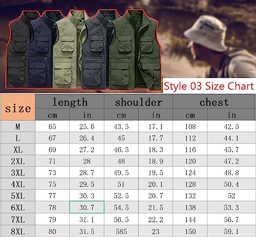 Blavgrel Men's Versatile Outdoor Fishing Vest Utility Shooting,Travel, Photo Vest Hunting Utility Vest With Multi Pockets (As1, Alpha, 8X_L, Regular, Regular, Grey 03) #TOP5